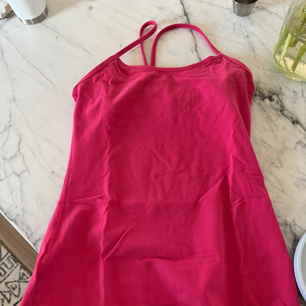 Lululemon Pink Power Y Tank with Built-In Bra-Size 8